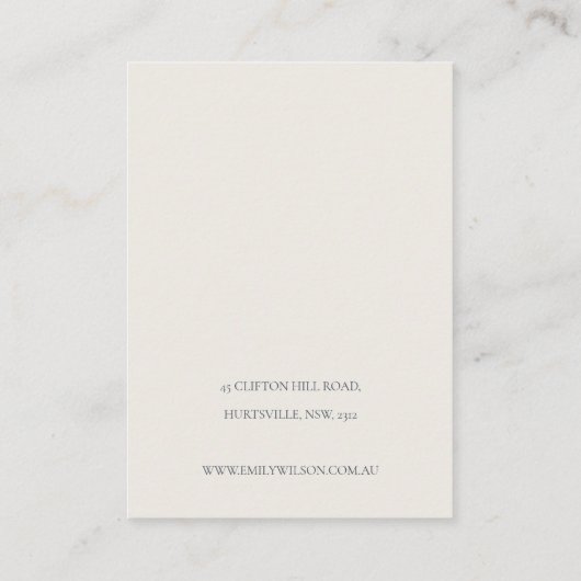 ガーデンの葉バタフライイヤリングネックレスディスプレイ 名刺 (裏面)