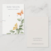 ガーデンの葉バタフライイヤリングネックレスディスプレイ 名刺 (正面/裏面)