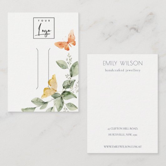 ガーデンの葉蝶のロゴヘアクリップディスプレイ 名刺 (正面/裏面)