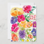 ガーデンはっきりしたフローラ水彩ブライダルシャワー 招待状 (裏面)