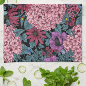 ガーデンはっきりした花模様 キッチンタオル (折り畳み)