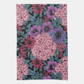 ガーデンはっきりした花模様 キッチンタオル (縦)