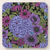 ガーデンはっきりした花模様 コースター (正面)