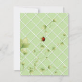 ガーデンをテーマにしたつる植物とラディバグ 招待状 (裏面)