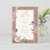 ガーデンをテーマにした王室の結婚式招待状カード 招待状 (スタンド正面)