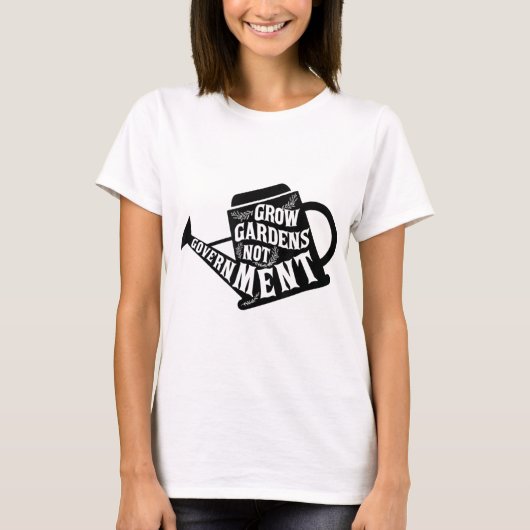 ガーデンを育て政府の開墾より少ない銀 Tシャツ (正面)