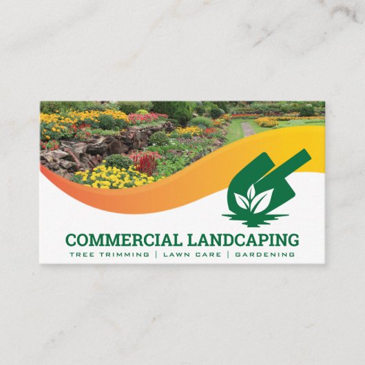 ガーデンアウトドア | ショベルリーフロゴ 名刺 (正面)