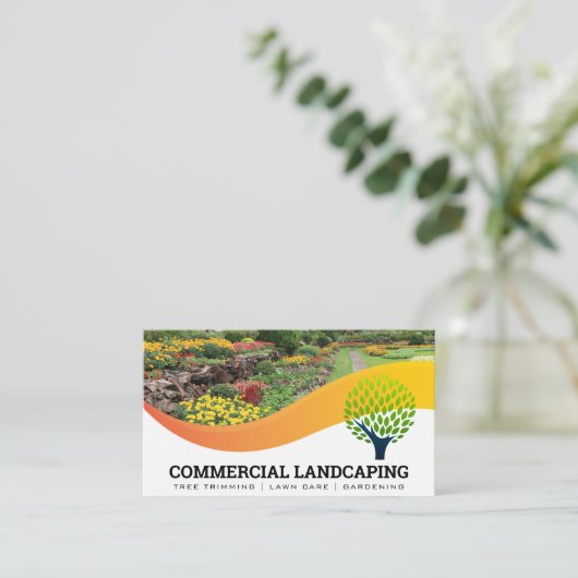 ガーデンアウトドア |ツリーロゴ |造園 名刺 (スタンド正面)
