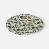 ガーデンアニマルズラビットキャットドッグフラワー ペーパープレート (アングル)