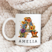 ガーデンアルファベットレターモノグラムコーヒーマグ コーヒーマグカップ