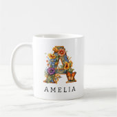 ガーデンアルファベットレターモノグラムコーヒーマグ コーヒーマグカップ (左)