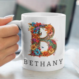 ガーデンアルファベットレターBモノグラムコーヒーマグ コーヒーマグカップ