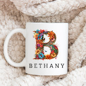 ガーデンアルファベットレターBモノグラムコーヒーマグ コーヒーマグカップ