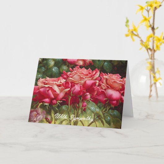 ガーデンアートの同情カードに赤いバラの束 カード (黄色い花)