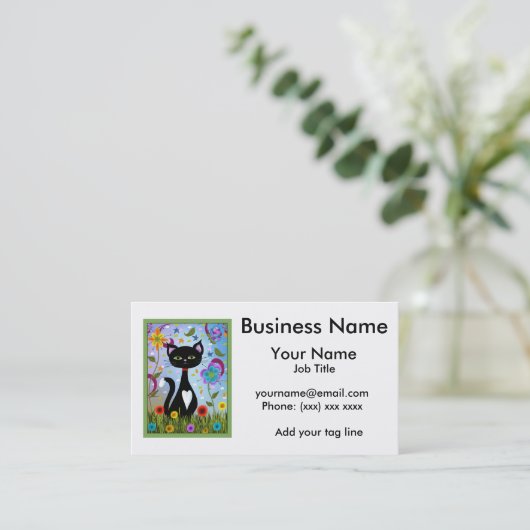 ガーデンアートの抽象芸術パーソナライズされた 名刺 (スタンド正面)