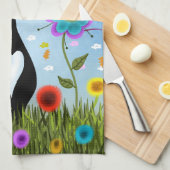 ガーデンアートの抽象芸術 キッチンタオル (四つ折り)