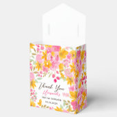 ガーデンイエローピンクの花の水彩画 ブライダルシャワー フェイバーボックス (オープン)