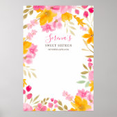 ガーデンイエローピンクフローラスイーツ16サインボード ポスター (正面)