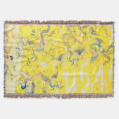 ガーデンイエロー中国のフローラのフェニックス5 スローブランケット (正面)