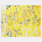 ガーデンイエロー中国のフローラのフェニックス5 フリースブランケット (正面(横))