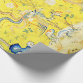 ガーデンイエロー中国のフローラのフェニックス5 ラッピングペーパー (角)