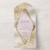 ガーデンイタリアン&金ゴールドバララインスケッチの装飾 オールインワン招待状 (内側)