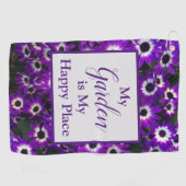 ガーデンインマイハッピープレイス明るい紫色の花 ゴルフタオル (横)