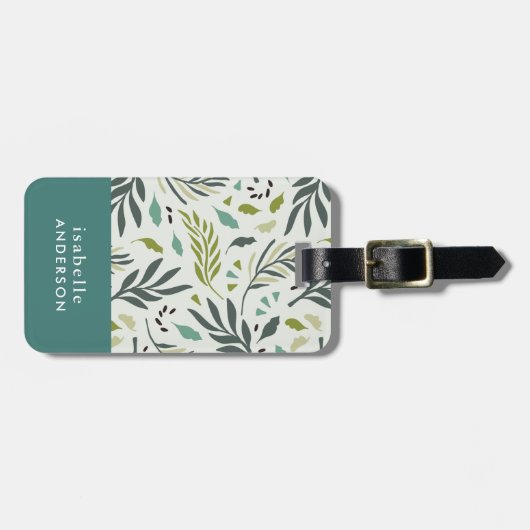 ガーデンウィムシーパーソナライズされた緑 ラゲッジタグ (正面横)
