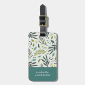 ガーデンウィムシーパーソナライズされた緑 ラゲッジタグ (正面縦)