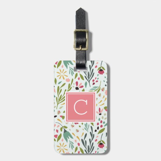 ガーデンウィムシーモノグラムのフローラ ラゲッジタグ (正面縦)