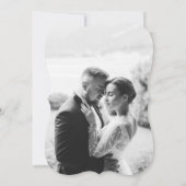 ガーデンウェディングのSave the Date(結婚式招待日通知)ダイカットグリーンカード 招待状 (裏面)