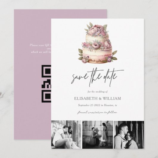 ガーデンウェディング・セーブ・ザ・デートQRコード セーブザデート (正面/裏面)