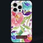 ガーデンウォーターのカラーフローラ iPhone 15 PRO MAXケース<br><div class="desc">美しいエレガントフローラデザインは美しい手の水の色のフローラ絵を描イラストレーションを色で備え鮮やか、あなたの名前や好きな文字と一緒にパーソナライズされたることができる。</div>