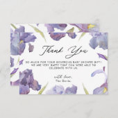 ガーデンウォーターカラーアイリスフローラ春サンキューユユー サンキューカード (正面/裏面)