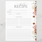 ガーデンウォーターカラーフラワーブライダルシャワーレシピページ (裏面)