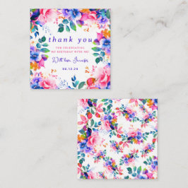 ガーデンウォーターカラーフローラ誕生日ありがとうございました挿入 エンクロージャーカード