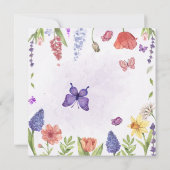 ガーデンウォーターカラーフローラ野花ブライダルシャワー 招待状 (裏面)