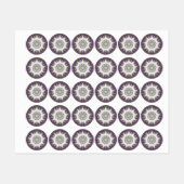 ガーデンウォーターファウンテンパープルフラワーマンダラスタイル ラベル (シート)