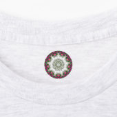 ガーデンウォーターファウンテンピンクフラワーズマンダラデザイン ラベル (貼付)