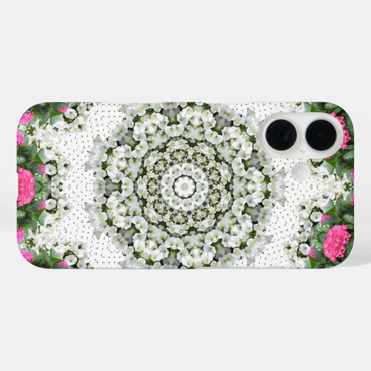 ガーデンウォーターファウンテンピンクフラワーズマンダラデザイン Case-Mate iPhoneケース (裏面 (横))