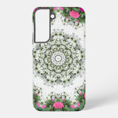 ガーデンウォーターファウンテンピンクフラワーズマンダラデザイン SAMSUNG GALAXYケース (裏面)