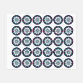 ガーデンウォーターファウンテンレッドフラワーマンダラデザイン ラベル (シート)