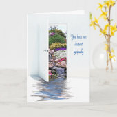 ガーデンウォーターフォールズ悔やみや弔慰from couple Card カード (黄色い花)