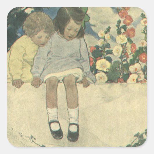 ガーデンウォールJessie Willcox Smith、ヴィンテージ スクエアシール (正面)