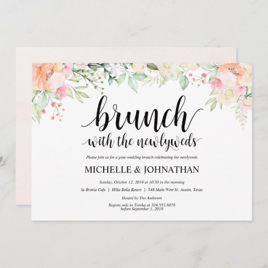 ガーデンエレガンスフローラポ結婚ストブランチ招待状 招待状 (正面/裏面)