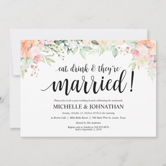 ガーデンエレガンスフローラ結婚ポストズブランチ招待状 招待状 (正面)