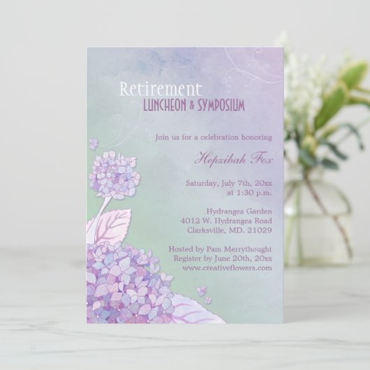 ガーデンエレガントアジサイ退職パーティー 招待状 (スタンド正面)