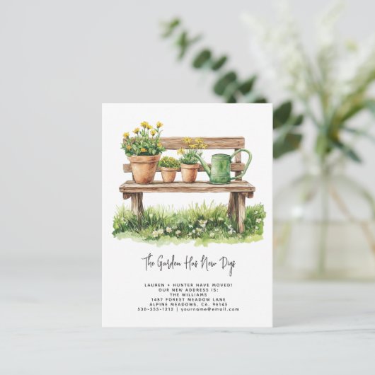 ガーデンエレガントウォーター色のフローラ緑の移動 案内ポストカード (スタンド正面)