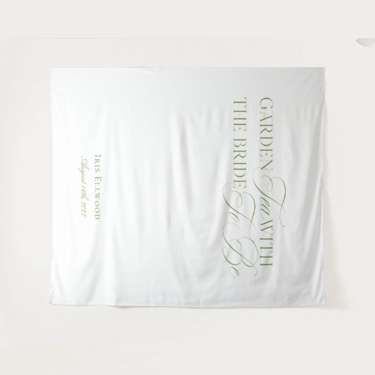 ガーデンエレガントティーブライダルシャワーバックドロップバナー タペストリー (正面(横))