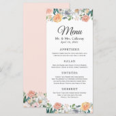 ガーデンエレガントバラポニーズフローラ結婚ズ メニュー (正面/裏面)